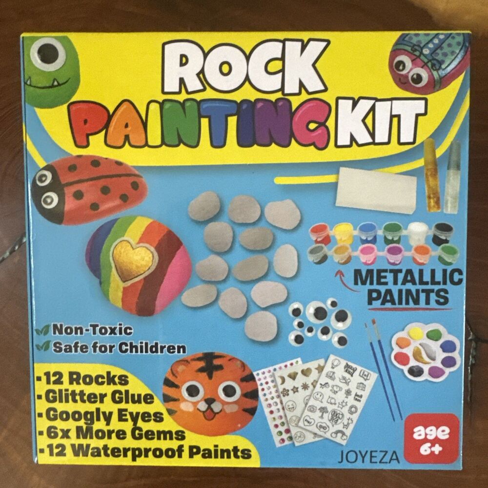 Rock Painting Kit Deluxe, Arts and Crafts for Girls Boys Age 6+